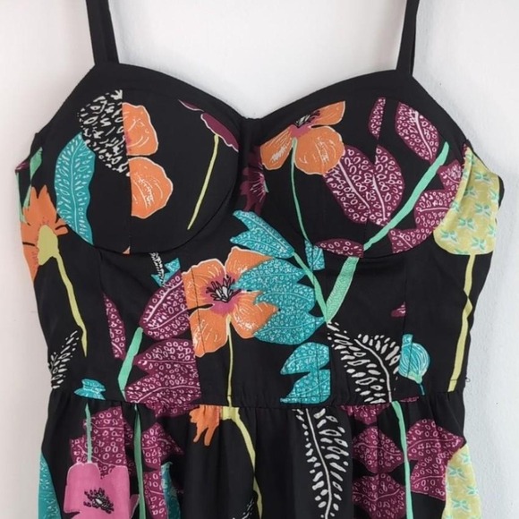 BOG Collective Women's XS Black Maxi Length Floral Dress With Pockets - Picture 2 of 4